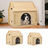 Large Wood Dog Kennel House Cage Crate In/Outdoor Shelter Pet Hutches Iron Door