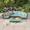 7 Piece Patio Conversation Sofa Set Wicker Outdoor Furniture Sets with Cushioned