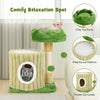 Indoor Versatile Cat Play House Climbing Furniture Modern Cat Tree-Green