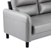 Ergonomics 2 Seater Sofa Modern High Back Fabric Couch With Wood Legs 2 Pockets
