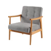 Occasional Wooden Frame Armchair Deep Button Padded Lounge Tub Chair Sofa Fabric