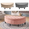Half Round Storage Ottoman Box Bench Book Toy Chest Footrest Hallway Seat Pouffe