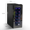 33L Freestanding Wine Fridge with Temperature Control, LED Light, 12 Bottles UK