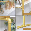 116cm Gold Metal Clothes Bar Rack Pipe Wall Garment Hanging Storage Rail Shelves