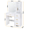 Dressing Table with Golden Handle 4 big Drawers and sliding Mirrow Makeup Desk