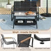 Outdoor Loveseat and Coffee Table Set-Black
