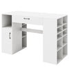 Artwork Sewing Workstation Counter Height Sewing Table With 14 Open Compartments