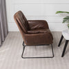 Faux Distressed Brown Leather Armchair Occasional Lounge Accent Chair Vintage