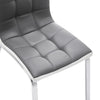 Set of 2 Modern Grey&White Dining Chairs Dining Room PU Leather Home Furniture