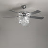 52'' Crystal Ceiling Fan Light 5 Blades 3 Speed Chandelier Lamp w/Remote Control