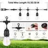 98FT Festoon Outdoor String Lights Mains Powered S14 30+1LED Bulbs Garden Lights