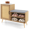 Rattan Shoe Cabinet 2-in-1 Shoe Storage Bench Freestanding Shoe Rack Cabinet