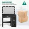 Vanity Dressing Table with Stool LED Mirror Drawer Bedroom Makeup Desk Chair Set
