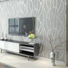 Thick Stripe Curve Line Wall Paper 3D Silver Grey Textured Wallpaper Roll 9.5m
