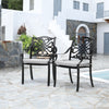 Cast Aluminum Garden Chairs Outdoor Dining Chair Padded Seat for Bistro Backyard