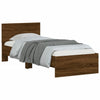 Bed Frame without Mattress with Headboard Brown Oak 75x190 cm Small Singl