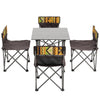Folding Picnic 52cm Square Table w/ 4 Fishing Chairs BBQ Camping Party RV Set