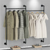 XL Industrial Pipe Clothes Rail Wall Clothing Hanging Rack Open Wardrobe