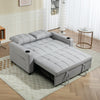 2 Seater Pull Out Sofa Bed with Pockets for Living Room Light Grey