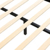 Double Bed Frame, Grey White, Upholstered Wooden Slat Bed Frame with Headboard