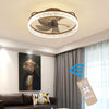 LED Crystal Dimmable Ceiling Fan Light 6 Speed Chandelier Lamp w/ Remote Control