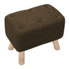Linen Footstool Footrest Ottoman Pouffe Padded Rectangle Seat Chair w/ Wood Legs