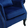 Velvet Lounge Armchair Fireside Button Back Rivet Accent Sofa Chair w/Cushion