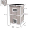 Outdoor Cat House Shelter with Multi-Level Design