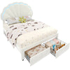 UPHOLSTERED BED 4FT6 DOUBLE BED FRAME WITH LED HEADBOARD FOR ADULTS, TEENAGERS