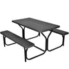 3 Piece Picnic Table Bench Set Outdoor Camping Picnic Tables Black