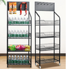 Shop Retail Shelf Wire Mesh Display Rack 4-Layer Large Capacity market Movable