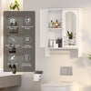 White Bathroom Mirror Cabinet With Laundry Rack Wall Mounted For Bathroom Modern