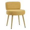Yellow Fashion Vanity Stool Metal Frame Low Backrest Dressing Makeup Chair Seat