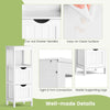 Bathroom Floor Cabinet Wooden Storage Cupboard Freestanding 2 Removable Drawers