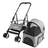 Large Pet Stroller Pushchair Folding Dog Cat Walk Travel Carrier with Rain Cover