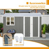 10x8FT Steel Apex Garden Shed Tool Equipment Organize W/Window Door Grey