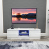 130CM Width White Modern TV Stand High Gloss Door Matt Cabinet Unit LED Light