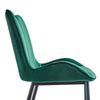 2 pcs Green Velvet Dining Chairs High Back Kitchen Dining room Chair Stripe Type