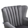 Velvet Upholstered Single Sofa Armchair Occasional Accent Chair Scalloped Back