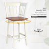 2X Swivel Dining Bar Stool Rubber Wood Counter Height Stools w/Backrest Footrest