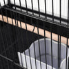 Mobile Metal Bird Cage Open Play Top Parrot Cage Budgie Cage with Perch Feeders