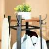 Industrial Coat Rack Stand Bench Hallway Furniture 8 Hooks Shoe Storage Shelves