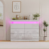 6 Drawer Cabinet Chest of Drawers High Gloss Storage with LED Lights Furniture