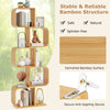 Decorative Storage Organizer 5-Tier Bamboo Bookshelf-Natural