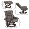 Massage Recliner Chair with Footstool, Upholstered Reclining Armchair, Brown
