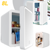 8L Mini Fridge with Light Mirror Portable Cooler Warmer Table Top Bedroom Makeup