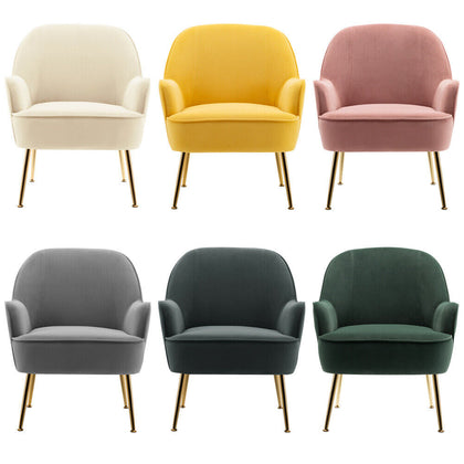 Modern Armchair Accent Occasional Tub Chair Velvet Single Sofa Soft Padded Seat