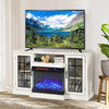 TV Stand with Log Insert Fireplace - White-Electric Fire 3 Colour Flame-150x70cm