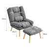 Fabric Lounge Chair with Footstool Modern Upholstered Recliner Accent Armchair