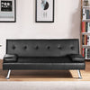 Stylish Linen Fabric Upholstered Clic Clac Sofa Bed 3 Seater Reclining Settee